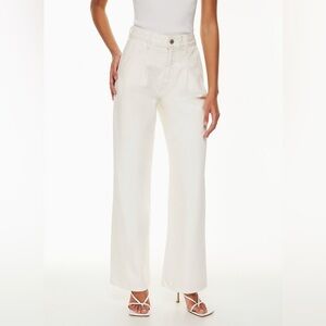Aritzia Denim Forum The Belinda Hi-rise Wide pleated trouser Jeans size 24 white